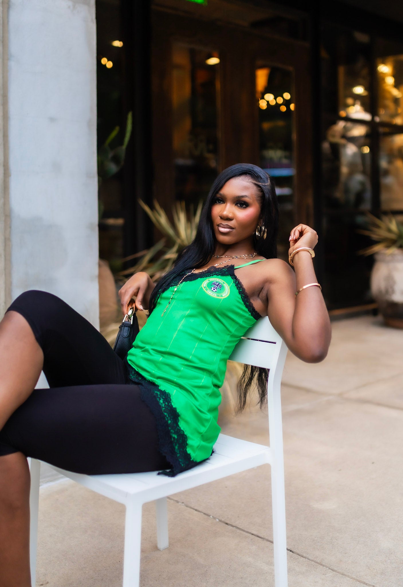 Nigeria Lace Slip Jersey Top